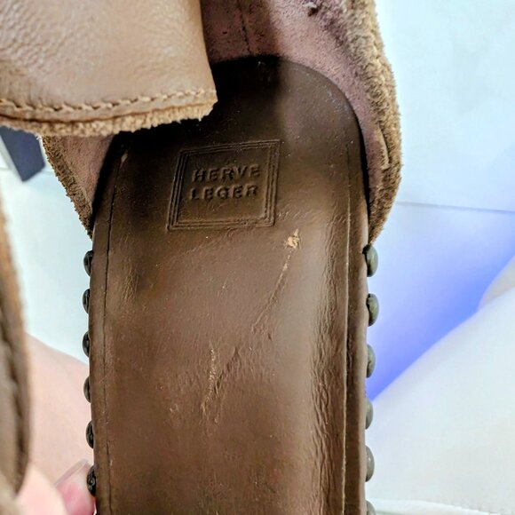 Hervé Léger Fabina Leather & Cork Heels – Size 8.5 never been worn - Picture 4 of 5